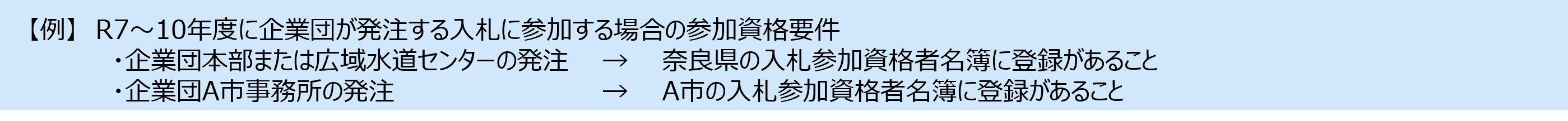 入札参加資格例